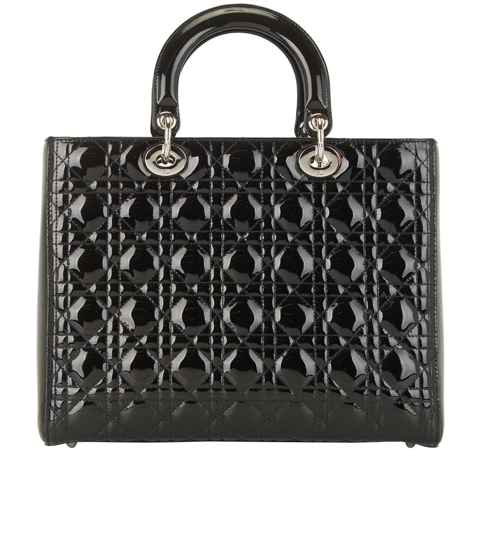 Large Lady Dior, &pound;2,100, Handbags, Black, Patent Leather, Back view
